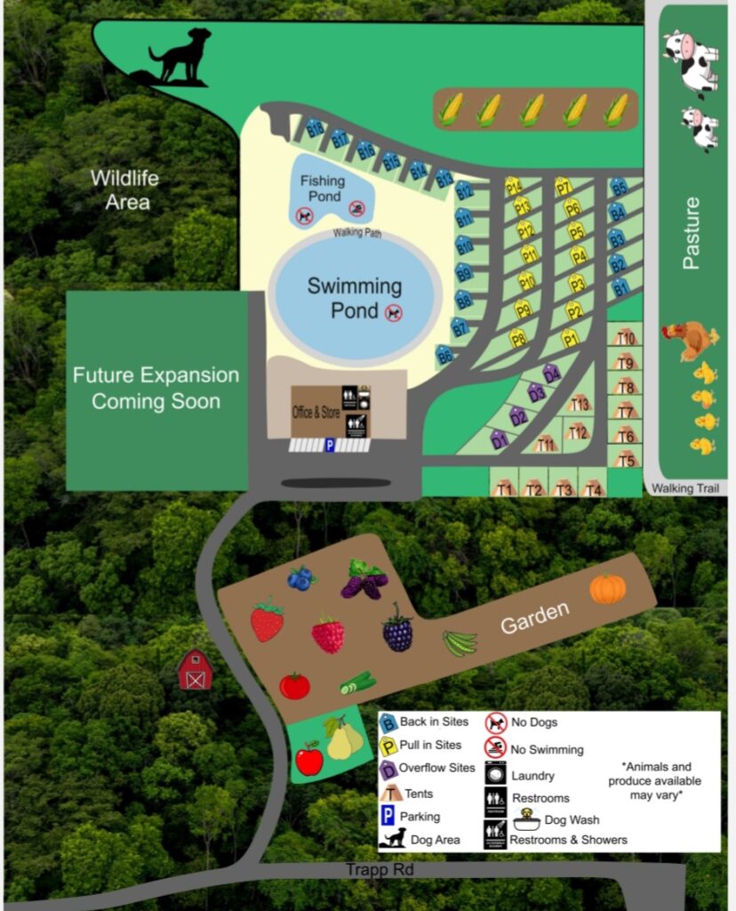 Steel Oak Farm Stay Campground Map